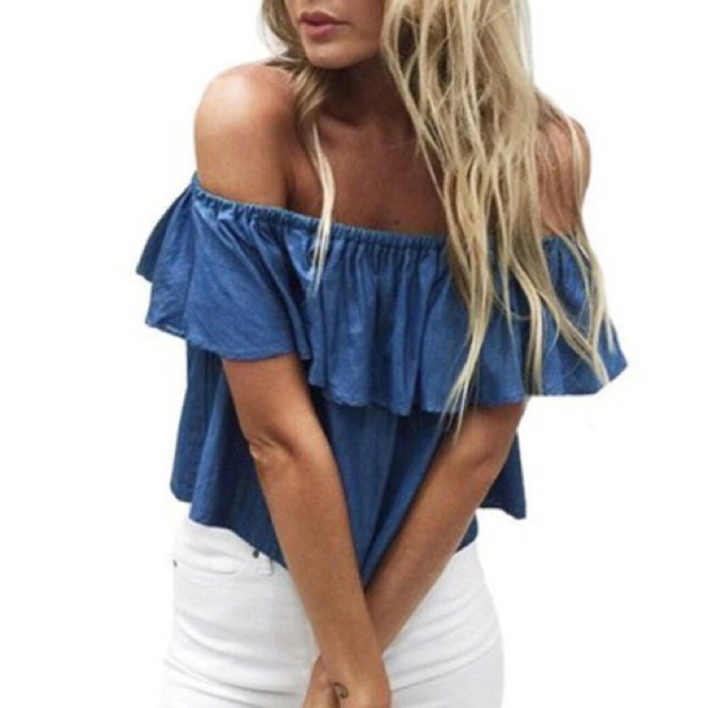 Off the Shoulder Denim Top